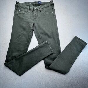 AG Adriano Goldschmied The Legging Super Skinny Pants Womens 27R Olive Green